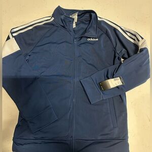 Adidas Men's Navy and White Track Jacket